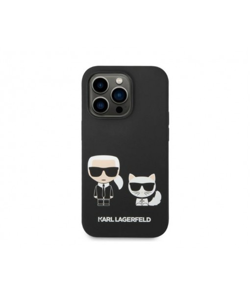Husa iPhone 14 Pro, Premium Originala,Karl Lagerfeld, Silicone Karl Choupette Magsafe, Negru